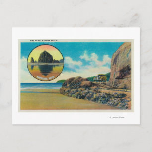 Hug Point i Cannon Beach och Haystack Sten Vykort