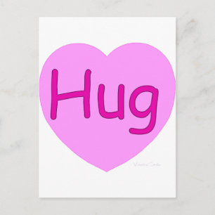 Hug Rosa Heart Vykort