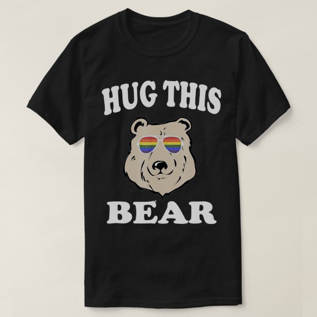 Hug sin Bear Gay LGB Funny Gift  T Shirt (Design framsida)