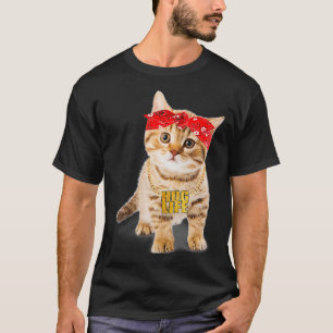Hug Thug Gangster Life Guld chain Cat Gangsta T Shirt