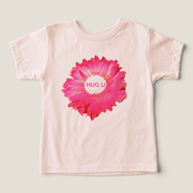 Hug U Rosa Fuchsia Gerber Daisy Tröja (Design Framsida)