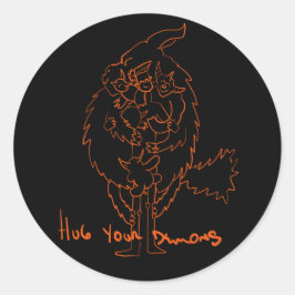 Hug Your Demons Runt Klistermärke