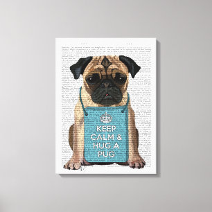 Huga en Pug Canvastryck
