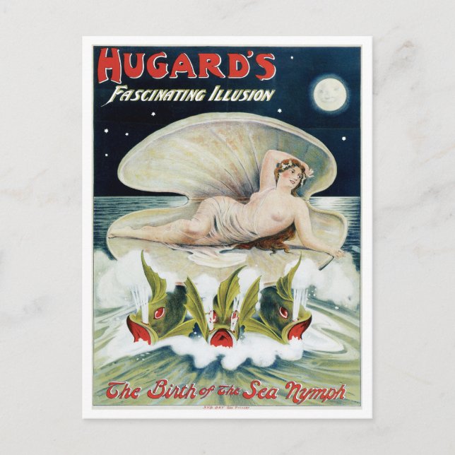 Hugards ~ Fascinating Illusion Vintage Magic Act Vykort (Framsida)