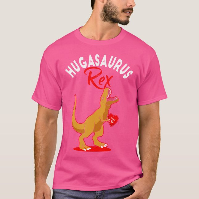 Hugasaurus Rex Valentines day T Rex Dinosaur Match Shirt (Framsida)