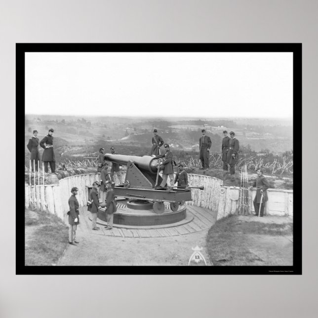 Huge Artillery Gun och officerare i Washington 186 Poster (Framsidan)