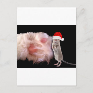 Huge Cat Tass Little jul Mouse Helg Vykort