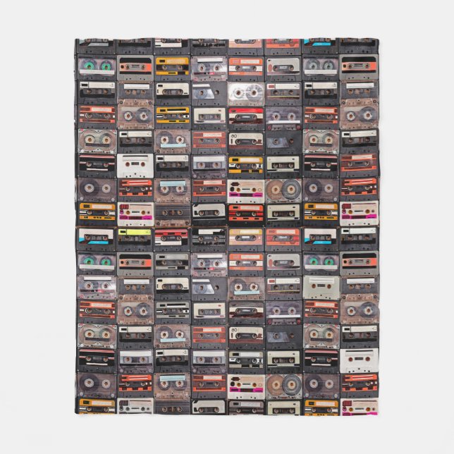 Huge collection of audio cassettes. Retro musical  Fleecefilt (Framsidan)
