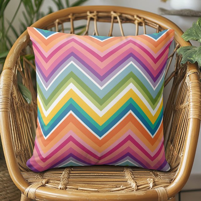 Huge Colorful Chevron Mönster Kudde (Colorful Chevron Pillow)