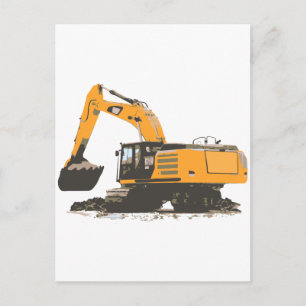 Huge Dirt Excavator Vykort