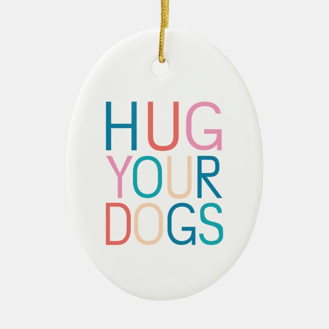 Hugga din hundar julgransprydnad keramik (Framsidan)