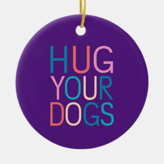 Hugga din hundar julgransprydnad keramik (Framsidan)