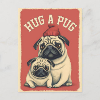 Hugga en Pug! Vykort