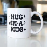 Hugga i en Mugg-svart Retro-typografi