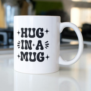 Hugga i en Mugg-svart Retro-typografi Kaffemugg