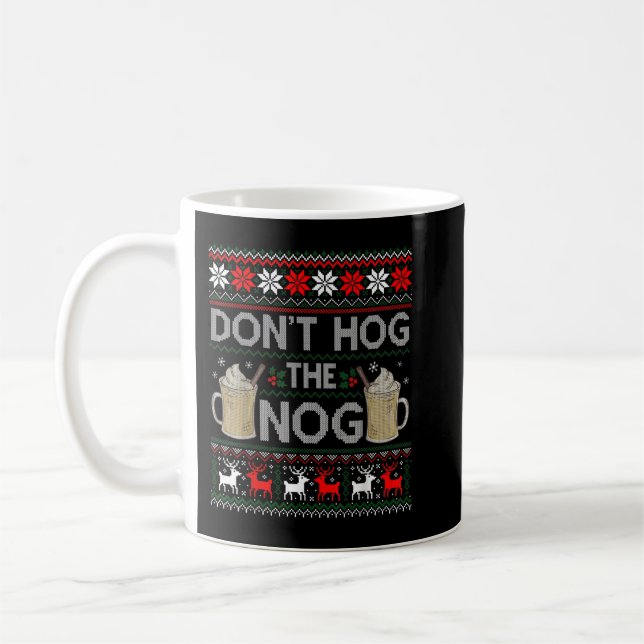 Hugga inte Nog Eggnog-nuny Ugly-julsvan Kaffemugg (Vänster)