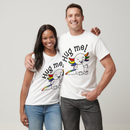 Hugga mig! Cute Axolotl i HBT TQ+ Rainbow Pride fä T Shirt
