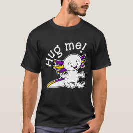 Hugga mig! Cute Axolotl i Intersex Pride färg T Shirt