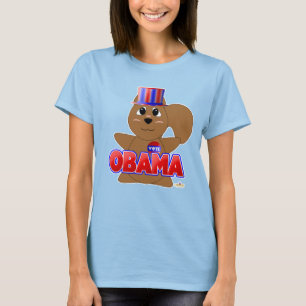 Huggable Voting Brown Squirrel Red Obama Tee