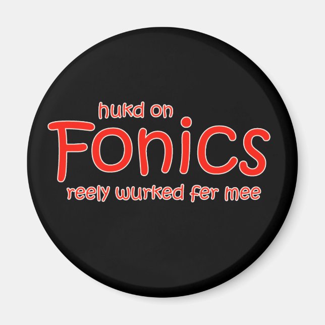 Huggad på fonics, felbearbetat Fer Mee Magnet (Framsidan)