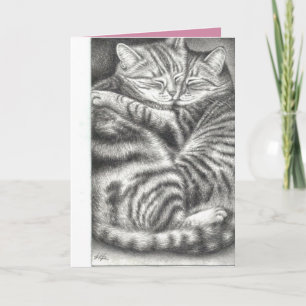 Huggande Tabby katt Pet Sympathy Card. Kort