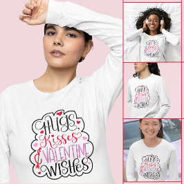 Huggar, kyssar och Valentine Önskemål, Hearts, Kär T Shirt