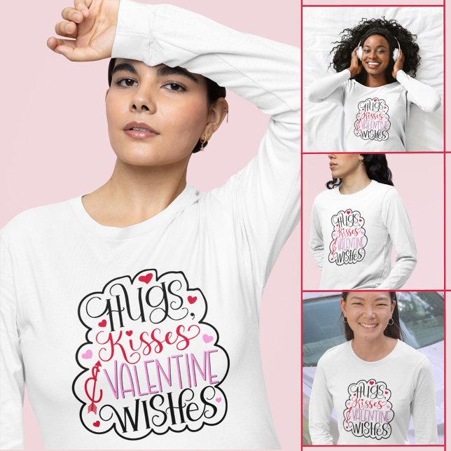 Huggar, kyssar och Valentine Önskemål, Hearts, Kär T Shirt (Skapare uppladdad)