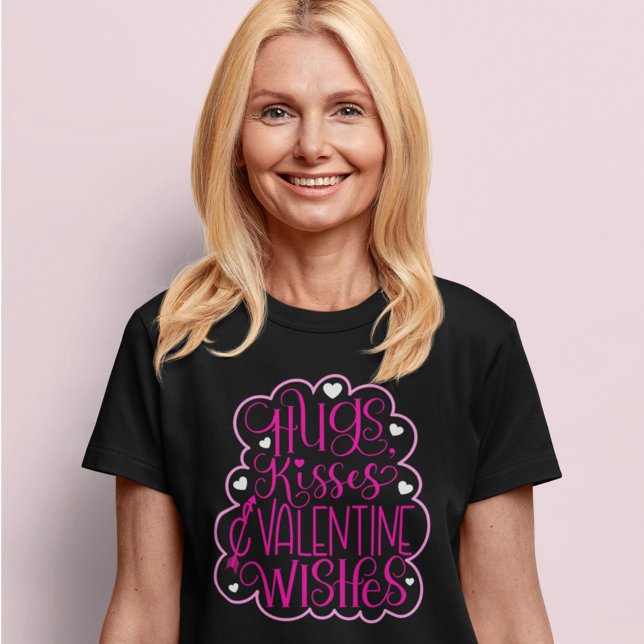 Huggar, kyssar och Valentine Önskemål, Hearts, Kär T Shirt (Skapare uppladdad)