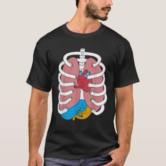 Hugger Anatomy Costume Funny Skeleton Organ Hug T Shirt