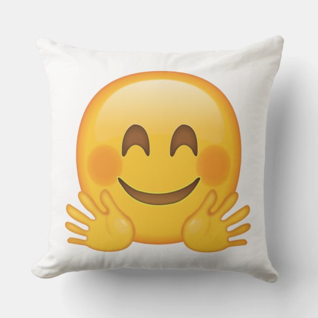 Hugger Ansikte - Emoji Kudde (Framsida)