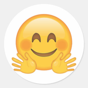 Hugger Ansikte - Emoji Runt Klistermärke