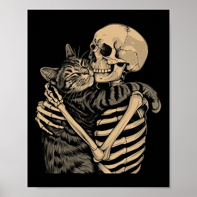 Hugger Cat Halloween Cat Lover Cat Mamma Pappa Poster (Framsidan)