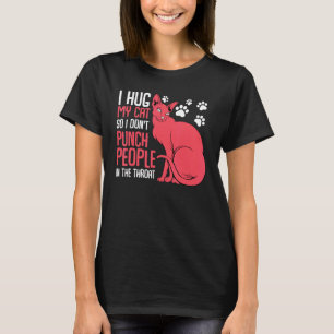 Hugger Cat Pet Animal Meading Kattunge Humor T Shirt