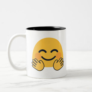 Hugger Emoji Två-Tonad Mugg