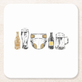 Huggies and Chuggies Underlägg Papper Kvadrat