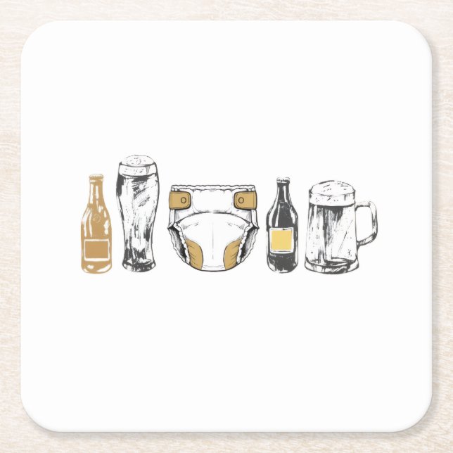 Huggies and Chuggies Underlägg Papper Kvadrat (Framsidan)