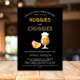 Huggies Chuggies Pappa Blöja Party Bebis Duschen Inbjudningar