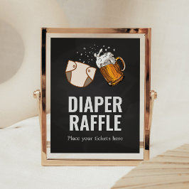 Huggies och Chuggies Baby Shower Diaper Raffle Poster