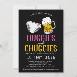 Huggies och Chuggies Baby Shower-inbjudan för flic Inbjudningar