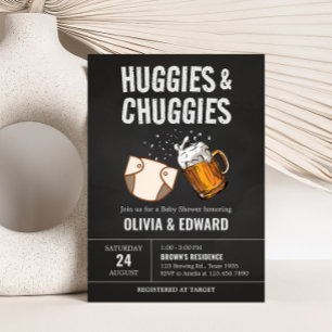 Huggies och Chuggies Baby Shower Inbjudningar