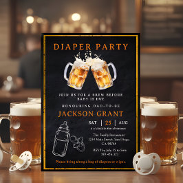 Huggies och Chuggies Beer Diaper Party Baby Shower Inbjudningar
