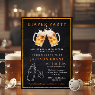 Huggies och Chuggies Beer Diaper Party Baby Shower Inbjudningar