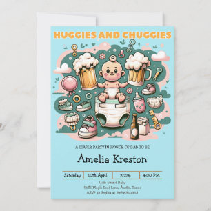 Huggies och Chuggies Cheers till faderskapet Inbjudningar