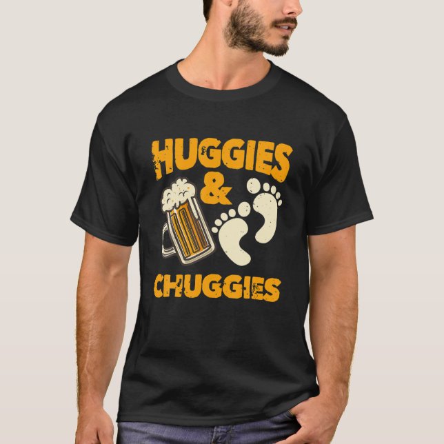 Huggies och Chuggies | Funny framtida Far Party G T Shirt (Framsida)