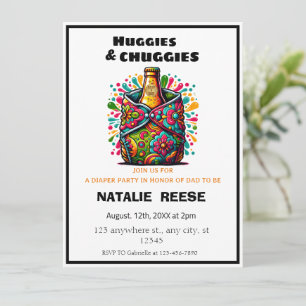 Huggies och Chuggies Pappa Blöja fest Inbjudningar