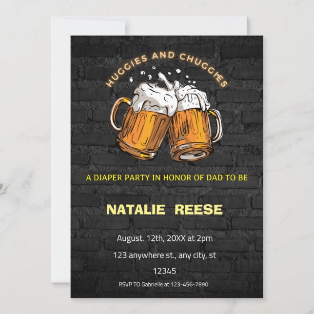 Huggies och Chuggies Pappas blöja Inbjudningar (Framsida)