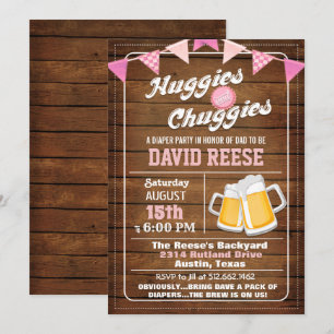 Huggies och Chuggies Pappas Blöje Fest Inbjudan