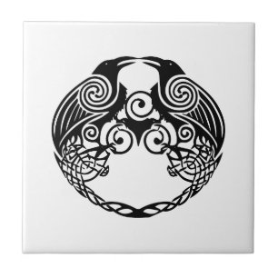 Huggin och muninn kakelplatta