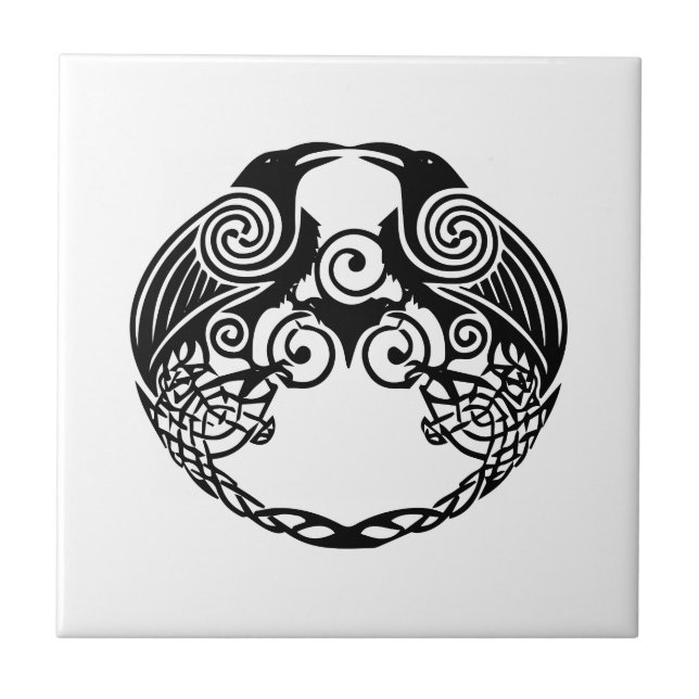 Huggin och muninn kakelplatta (Framsidan)