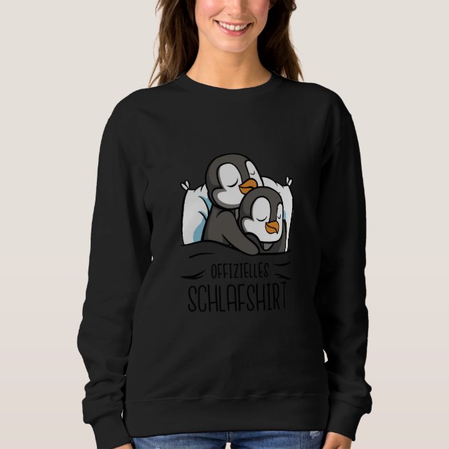 Hugging sleepy penguins cute couple t shirt (Framsida)